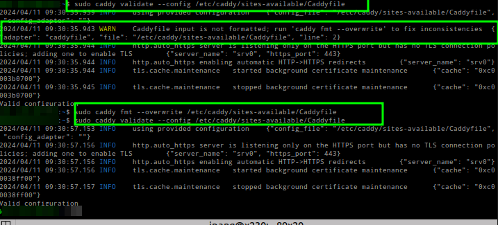 Caddyfile Auto Fix Indentation