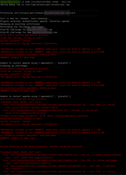 This Error Show When You Run renew dry-run