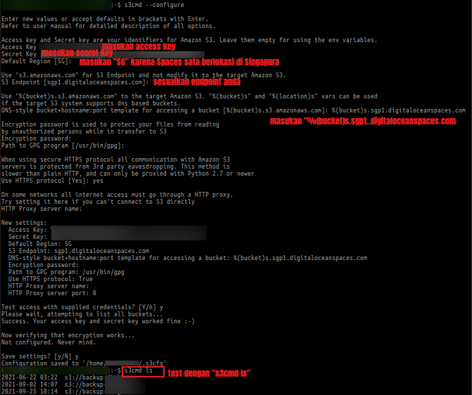 Config s3cmd