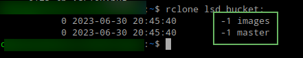 Rclone Config Works. It Consist &lsquo;images &amp; master&rsquo; Directory