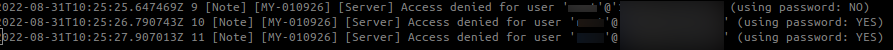 Failed Login with Error Verbosity 3