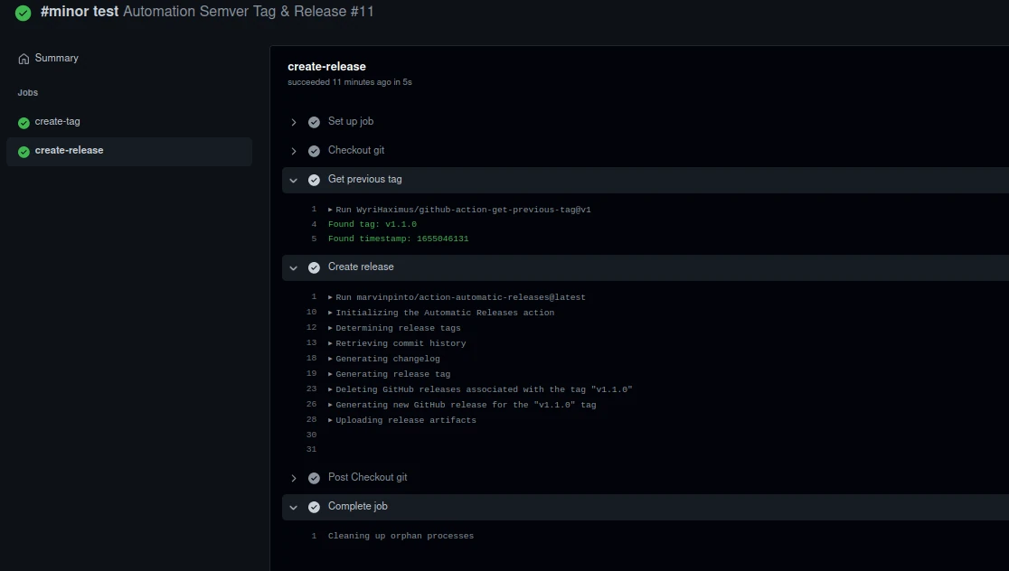 Log create-release