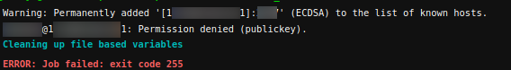 Error 255 Gitlab Runner