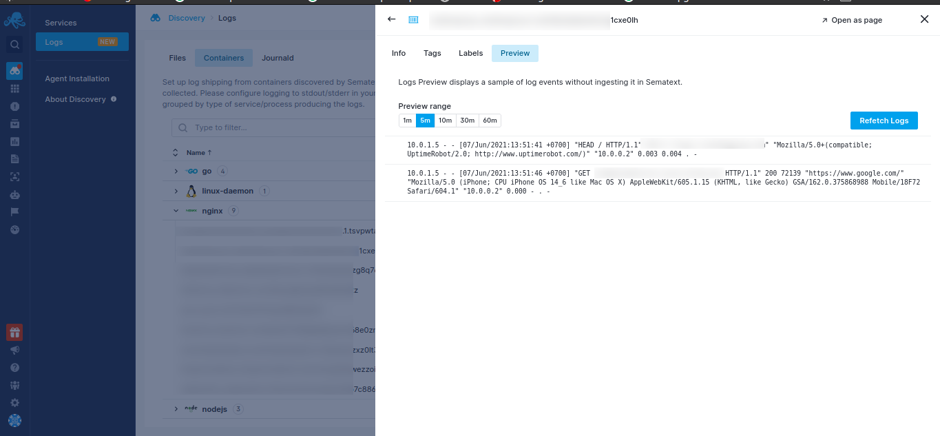List Docker di Server