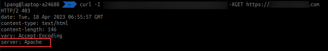 Change server: Header