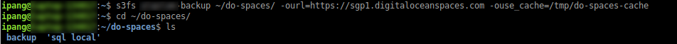 Mount ke folder do-spaces