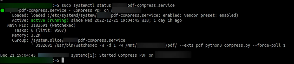 Live PDF Compress Service was Running