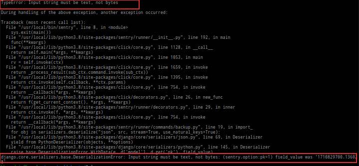 Import Sentry Error