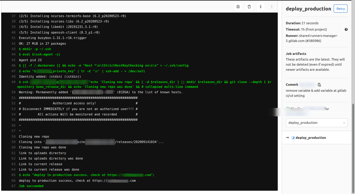 Pipeline Sukses! Silahkan Cek Hasilnya di Server