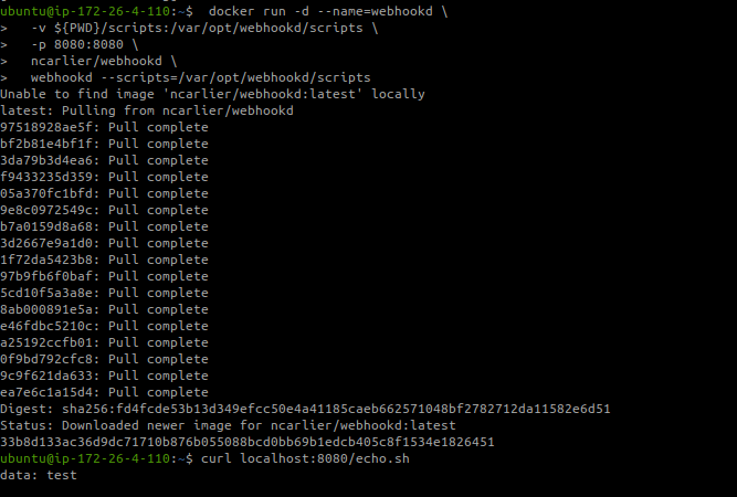 Webhookd Docker